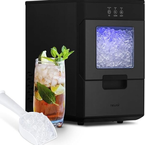 Newair Nugget Ice Maker Countertop - 44lbs/Day, Countertop Sonic Ice Machine, Self-Cleaning & Refillable Water Tank。